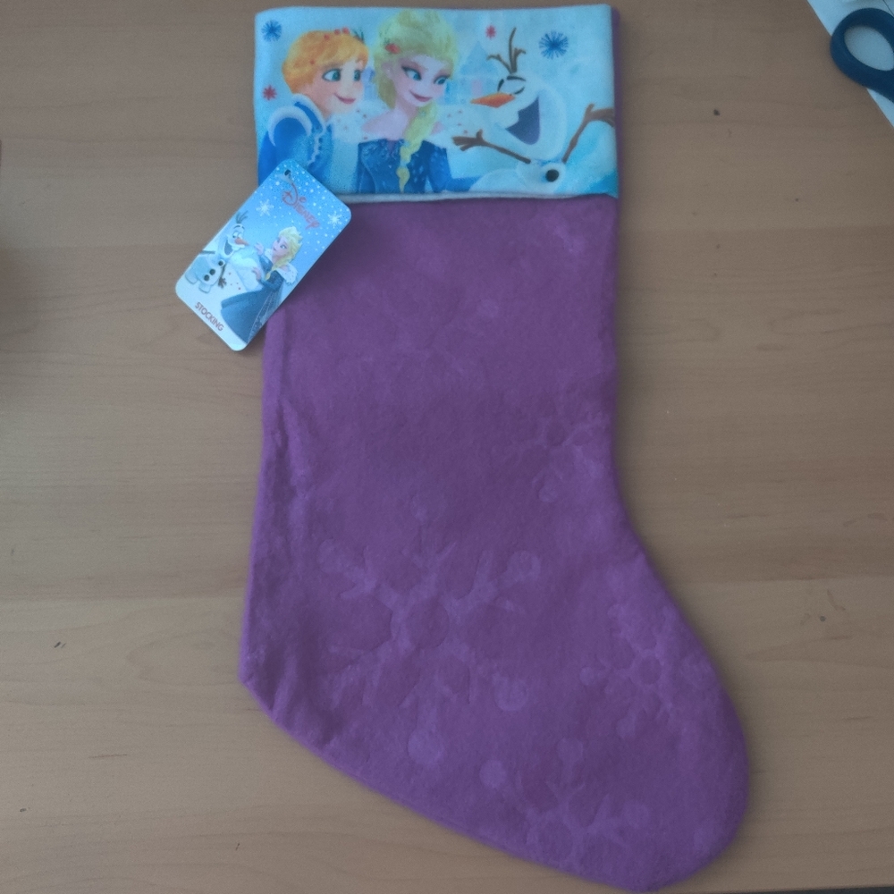 🆕 Purple Frozen Christmas stocking with snowflake imprints (2/$15)